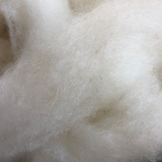 White Wool Roving - 100gm